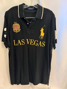 Polo by Ralph Lauren Black Polo with Yellow Las Vegas Embroidery